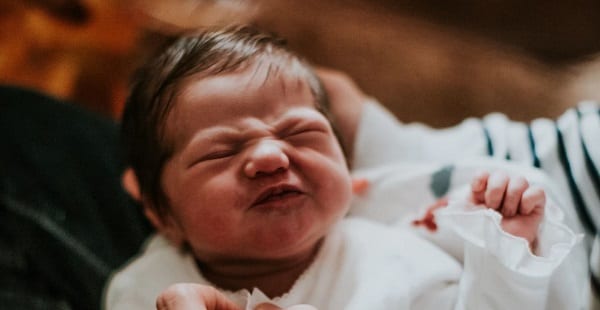 adorable baby makes a indignant little expression