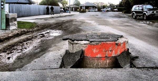 a damaged road