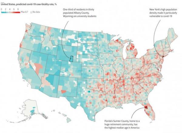 a map of predicted cv deaths