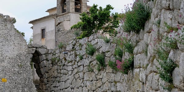 an ancient wall, long ago ruined